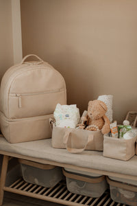 Beige diaper bag