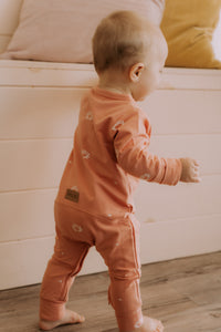 Onesie évolutif rose corail motif crabes