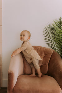 Grow-with-me latte shorts