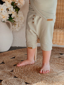 Short/capri évolutif sauge uni