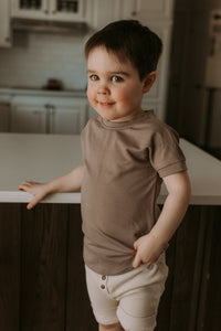 T-shirt évolutif taupe en bambou