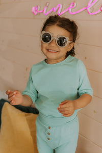 Grow-with-me azure blue shorts