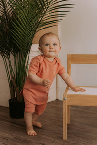 T-shirt évolutif rose corail uni