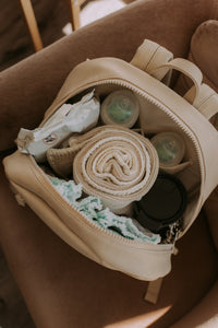 Beige diaper bag