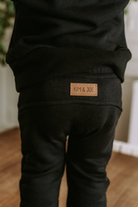 Black evolutive jogger in organic cotton terry