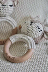 Crocheted deer rattle