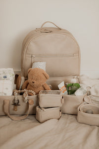 Beige diaper bag