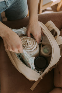 Beige diaper bag