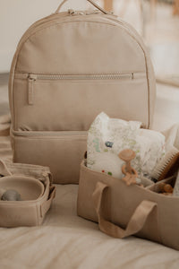 Beige diaper bag
