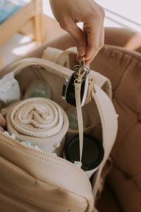Beige diaper bag