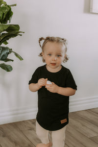 T-shirt évolutif noir en bambou
