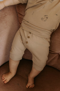Grow-with-me latte shorts