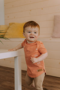 T-shirt évolutif rose corail motif crabes