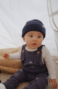 Marine blue baby beanie